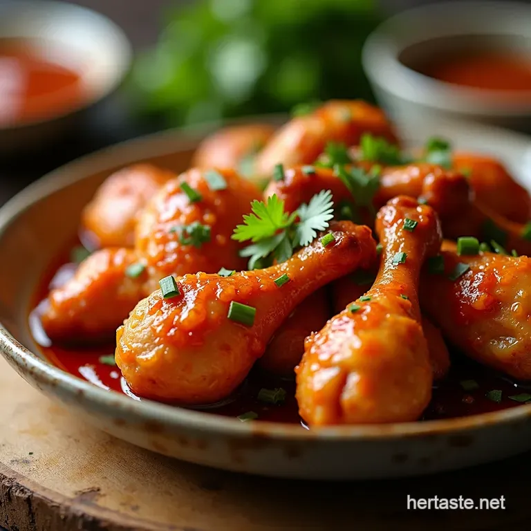 Sweet Spicy Korean Baked Honey Gochujang Chicken presentation