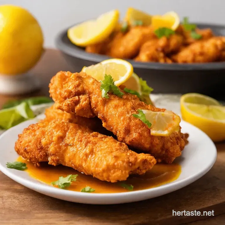 TacoSpiced Chicken Tenders with Lemon Garlic Butter Zucchini Ribbons presentation