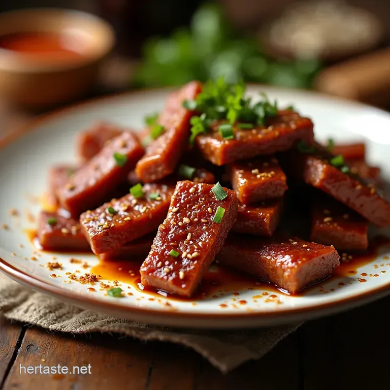 The Goat of Snacks Classic Teriyaki Beef Jerky Sweet Chewy presentation