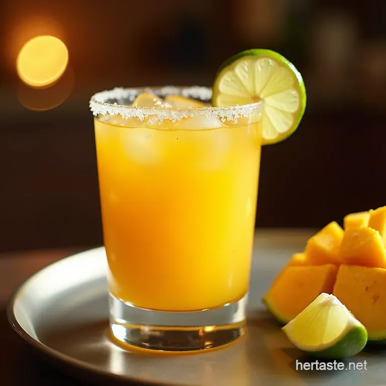 The Golden Hour Fresh Mango Margarita Perfectly Balanced Zesty presentation