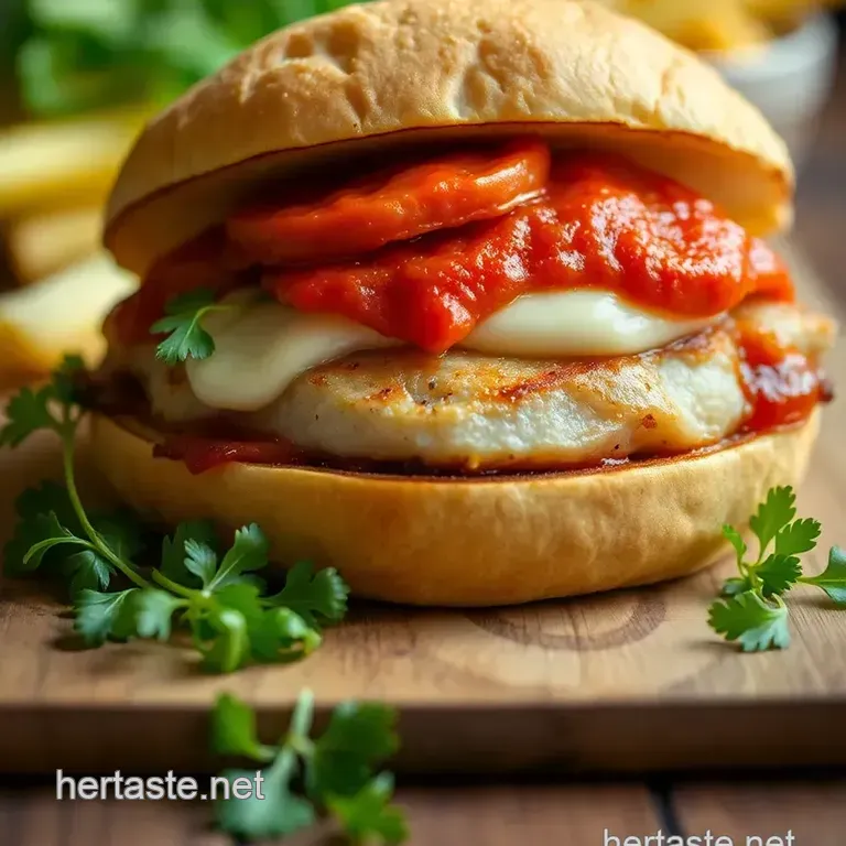 The Knockout Chicken Parm Sandwich presentation