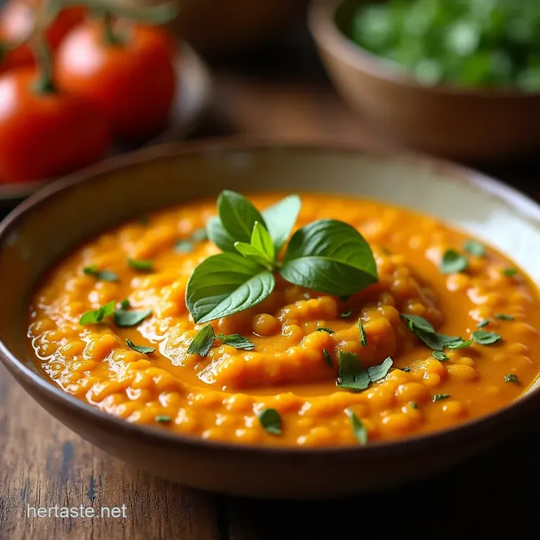 The Quick Fix Creamy Red Lentil Dahl Masoor Dal presentation