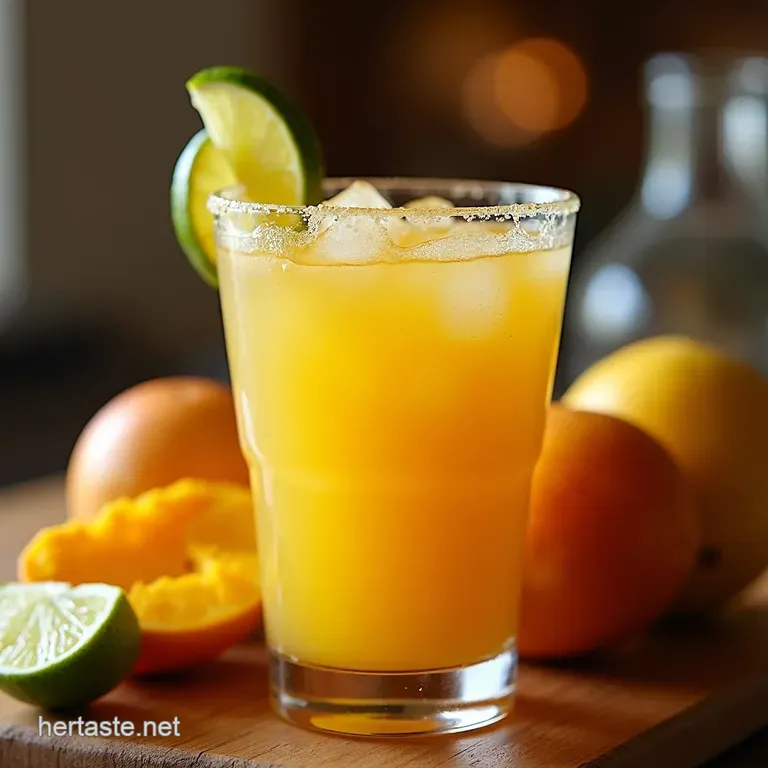 The Sunshine Sipper Authentic Fresh Mango Margarita presentation
