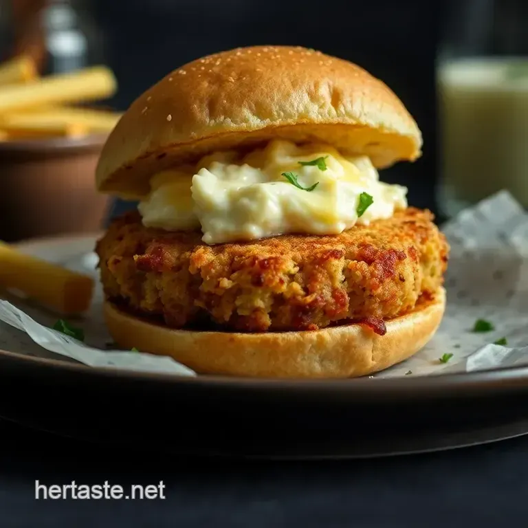 The Ultimate Classic Crab Cake Sandwich presentation