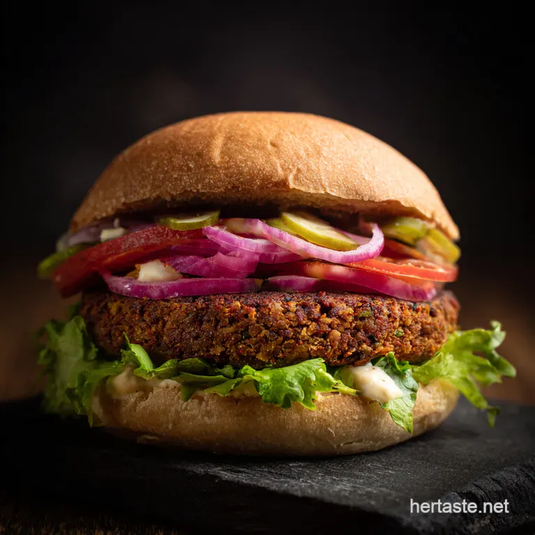 The Ultimate Falafel Burger a Middle Eastern Delight presentation