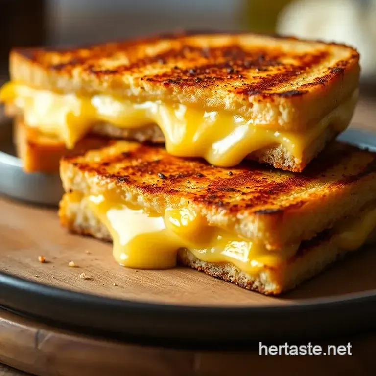 The Ultimate Golden-Crusted Grilled Cheese Sandwich presentation