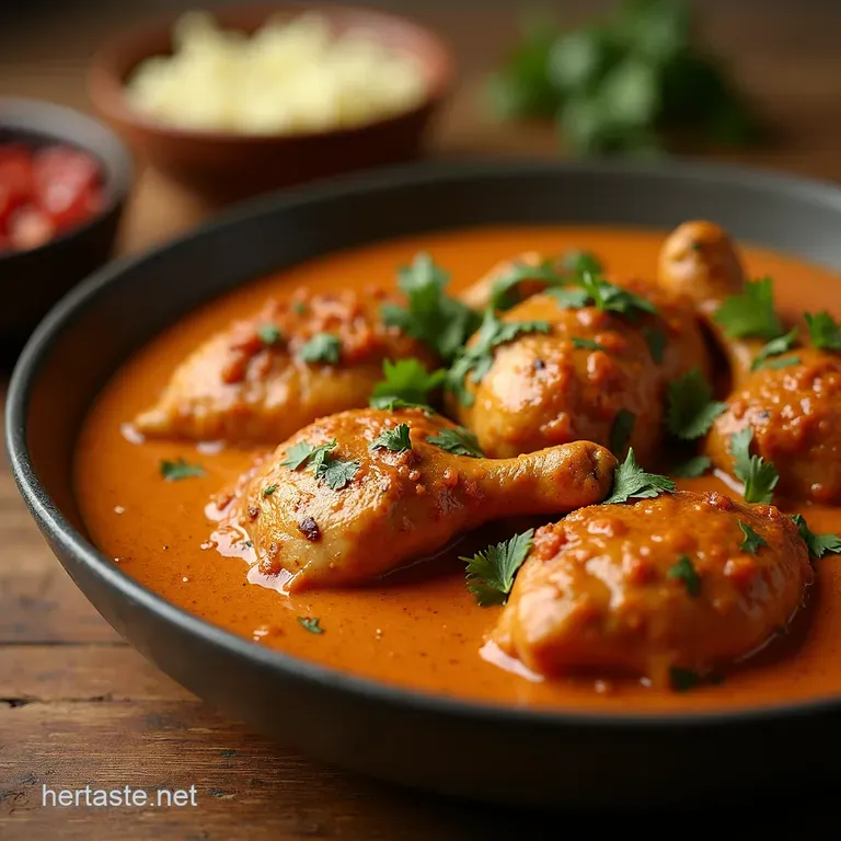 The Ultimate Homecooked Chicken Tikka Masala Smoky Perfection in a Creamy Sauce presentation