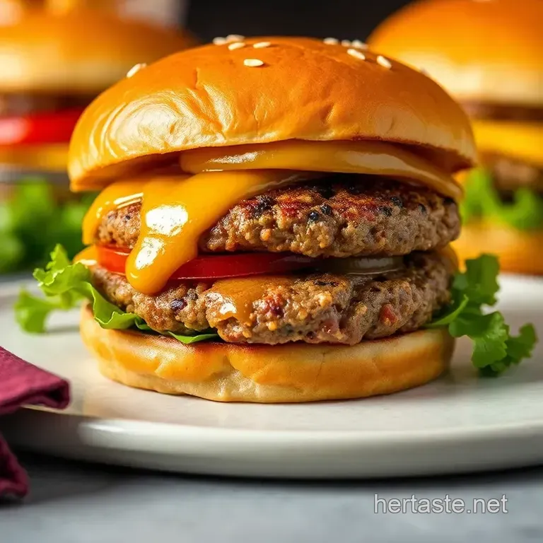 The Ultimate Juicy Burger Patty presentation