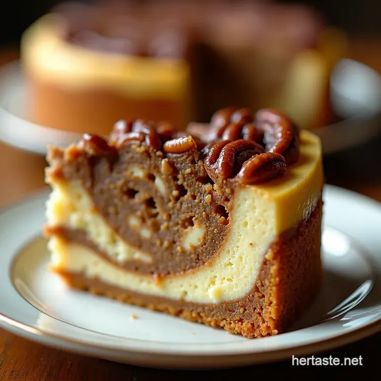 The Ultimate Pecan Pie Cheesecake Swirl presentation