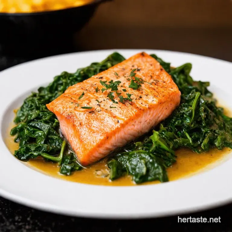 Tuscan Garlic Salmon with Spinach and Tomato presentation