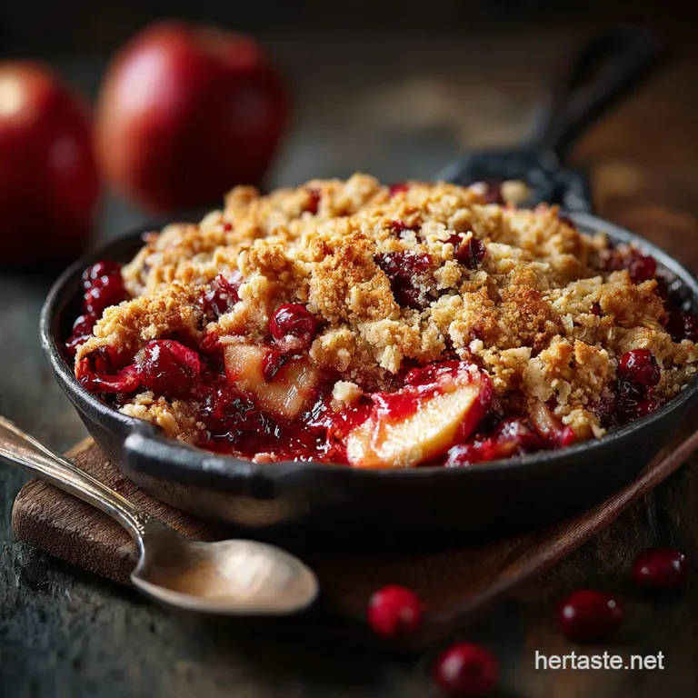 Cranberry Apple Crisp: the Ultimate Autumn Bake with Oaty Crumble presentation