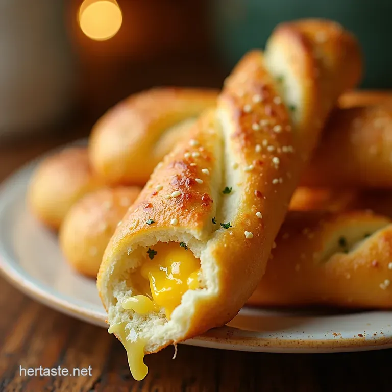 Ultimate Pullapart Cheesy Garlic Breadsticks presentation