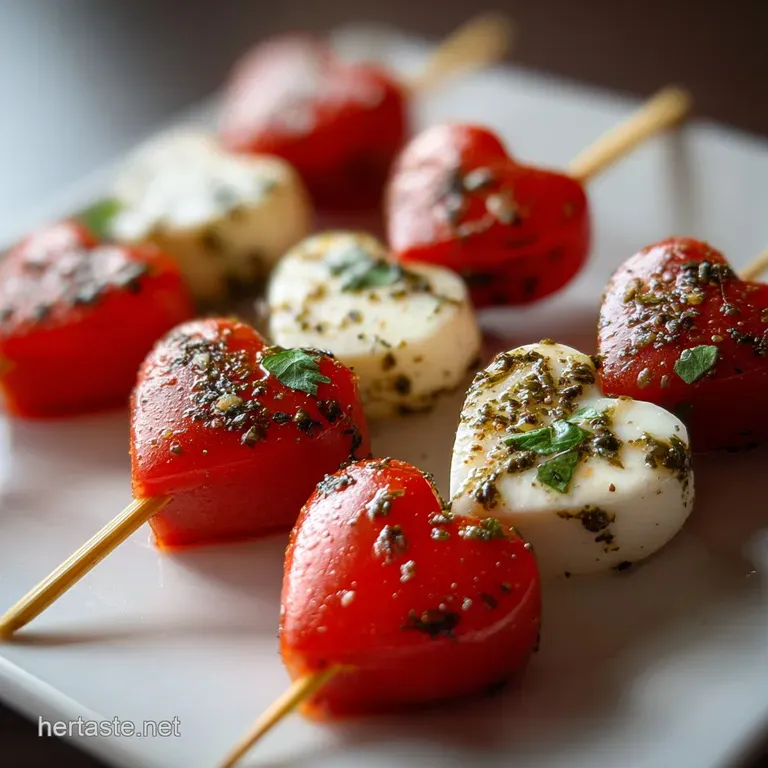 Valentines Day Finger Food Idea with Caprese Skewers