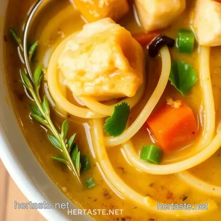 Vegan Chicken Noodle Soup for a Sick Throat presentation
