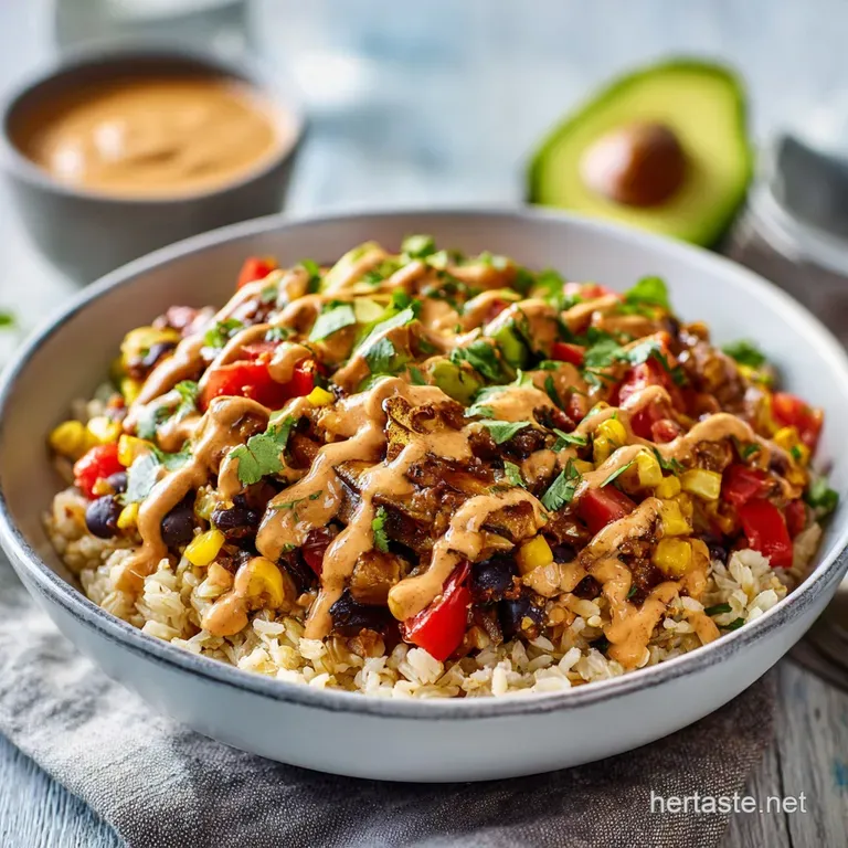 Veggie Burrito Bowls with Chipotle Sauce: The Sunshine Bowl with Creamy Lime Dressing