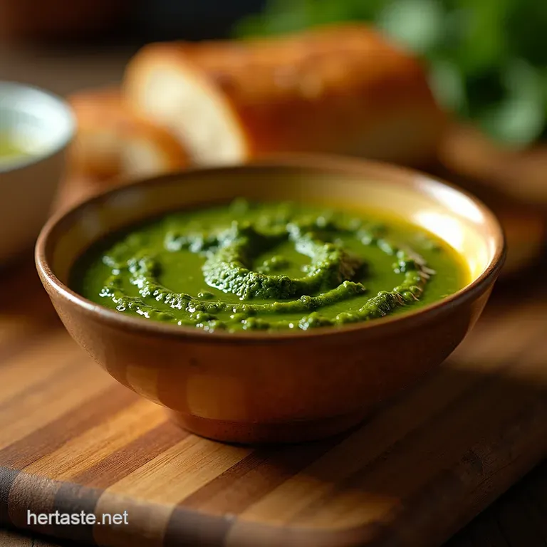 The Green Gold Vibrant Zesty Homemade Chimichurri Sauce presentation