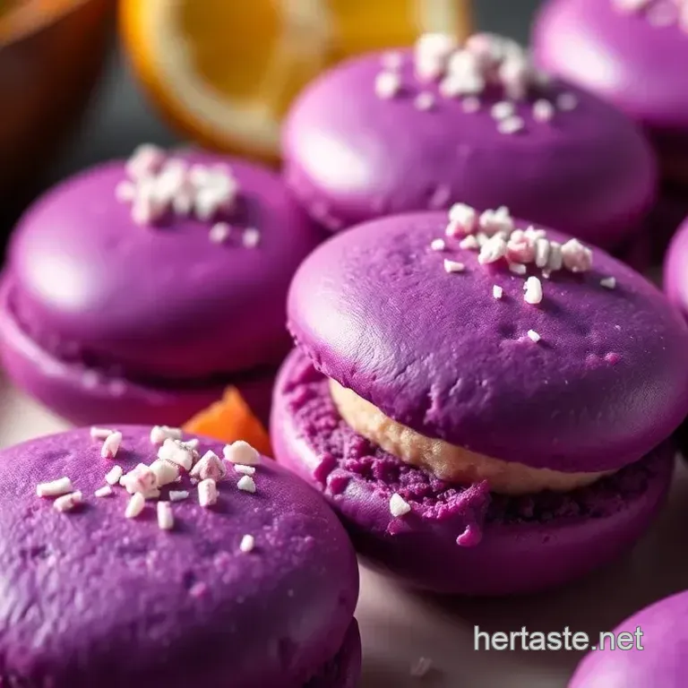 Vibrant Ube Macarons