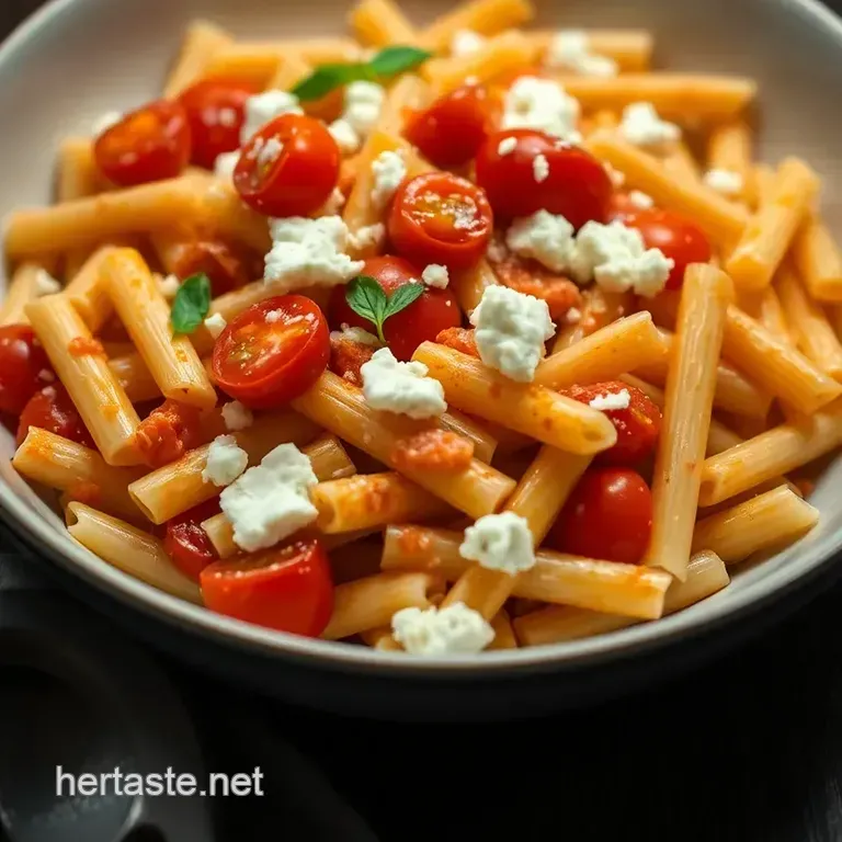 Viral Tiktok Pasta: Creamy Tomato and Feta Delight presentation