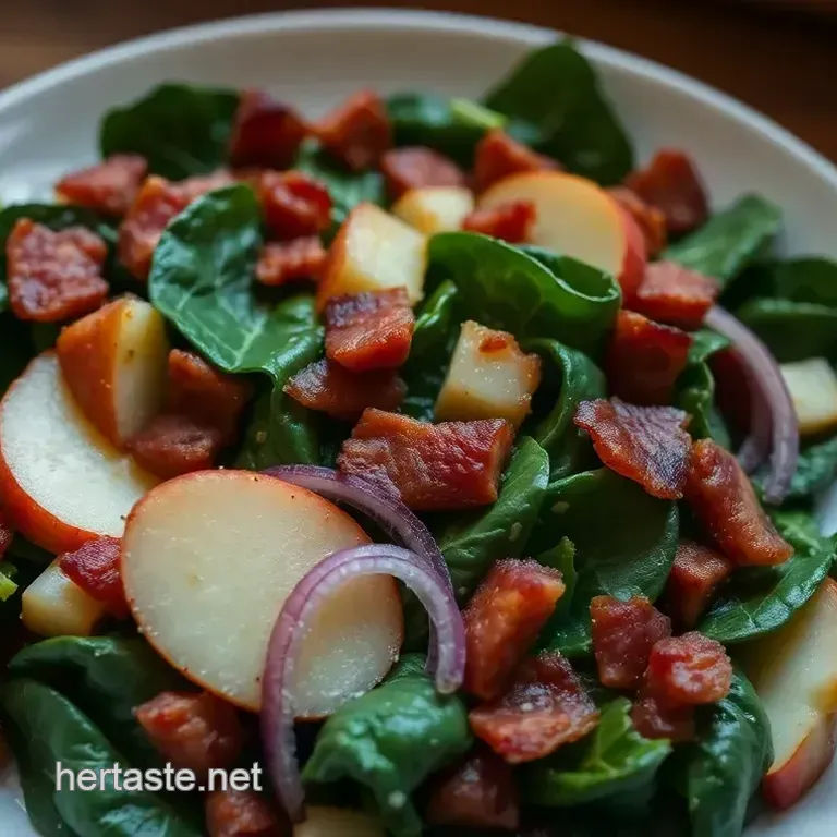 Warm Bacon & Apple Spinach Salad with Maple-Dijon Vinaigrette
