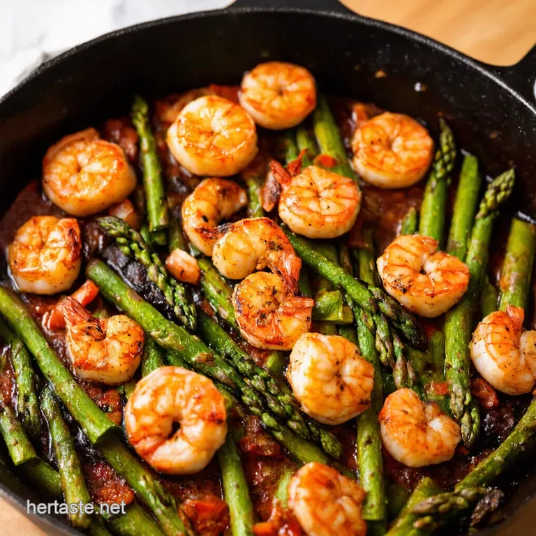 Zesty Blackened Shrimp Asparagus Skillet presentation