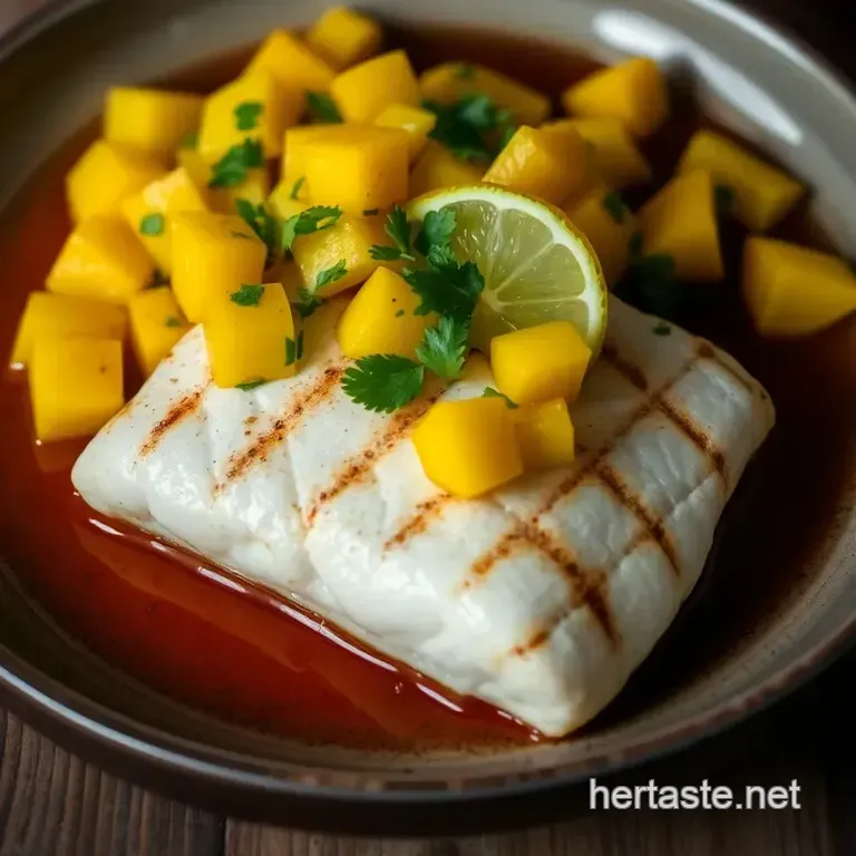 Zesty Grilled Mahi Mahi with Mango Salsa presentation