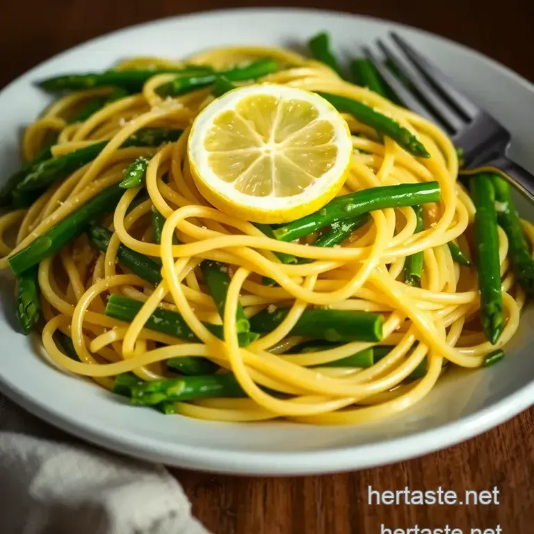 Zesty Lemon Asparagus Pasta Delight presentation