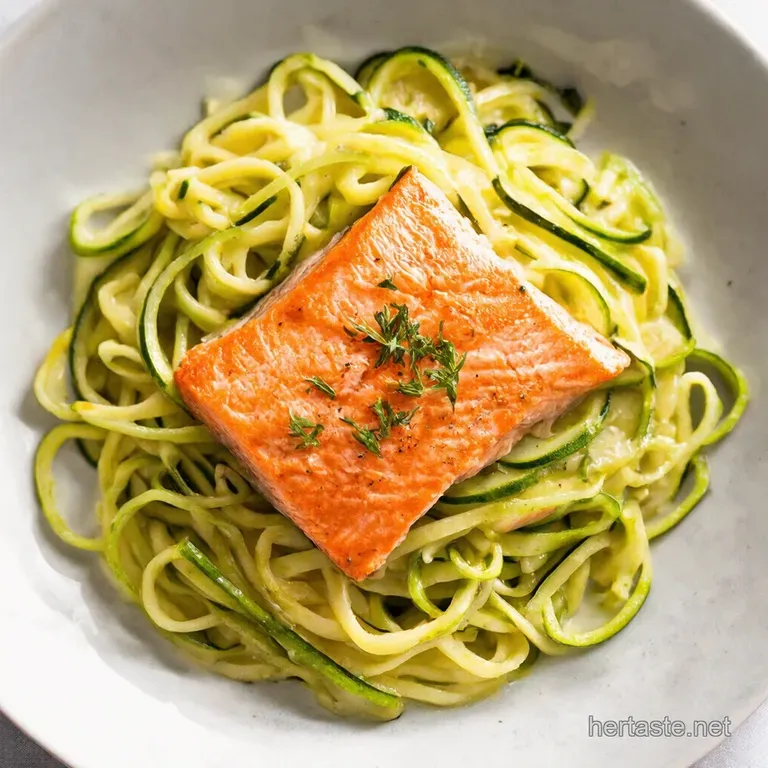 Zesty Lemon Garlic Butter Salmon with Zucchini Noodles