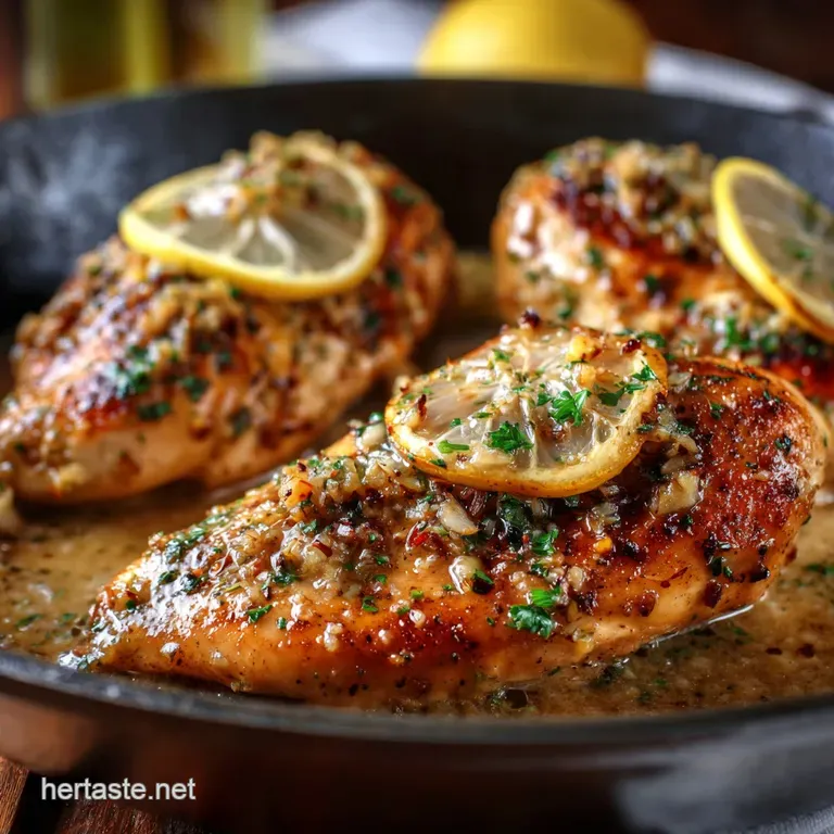 Zesty Lemon Garlic Chicken with Browned Butter Pan Sauce presentation