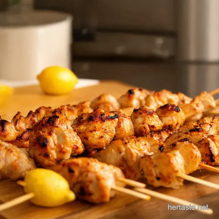 Zesty Lemon Garlic Grilled Chicken Skewers presentation