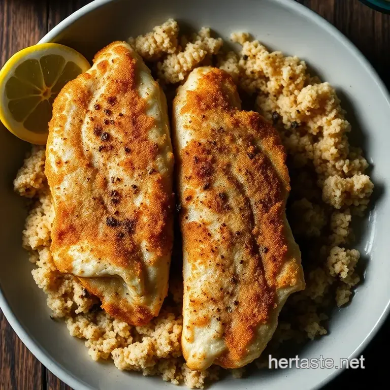 Zesty Lemon-Herb Catfish with Cajun Remoulade presentation
