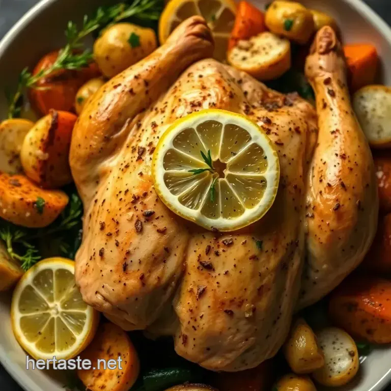 Zesty Lemon Herb Roasted Chicken and Veggies presentation
