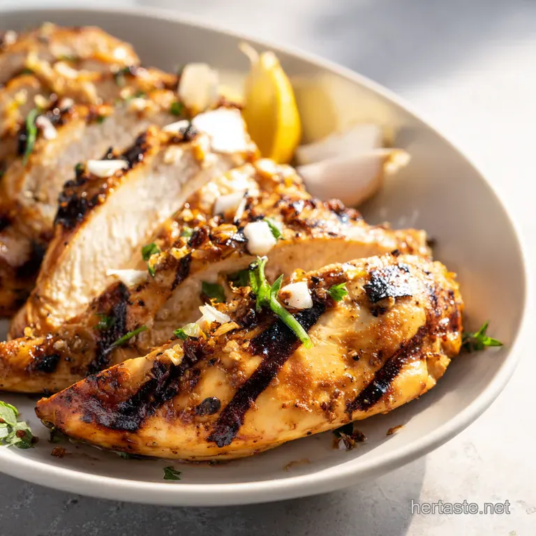 Zesty LemonGarlic Grilled Chicken Sunshine on a Plate presentation