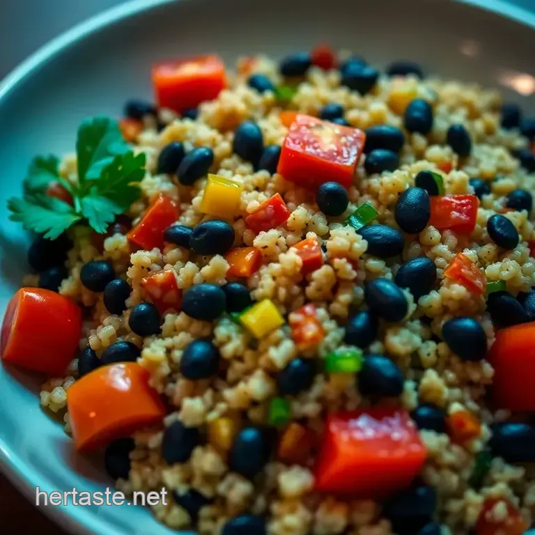 Zesty Quinoa and Black Bean Salad presentation
