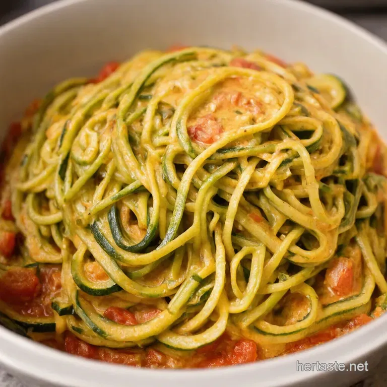 Zesty Zucchini Noodles with Creamy Tomato and Basil Sauce presentation