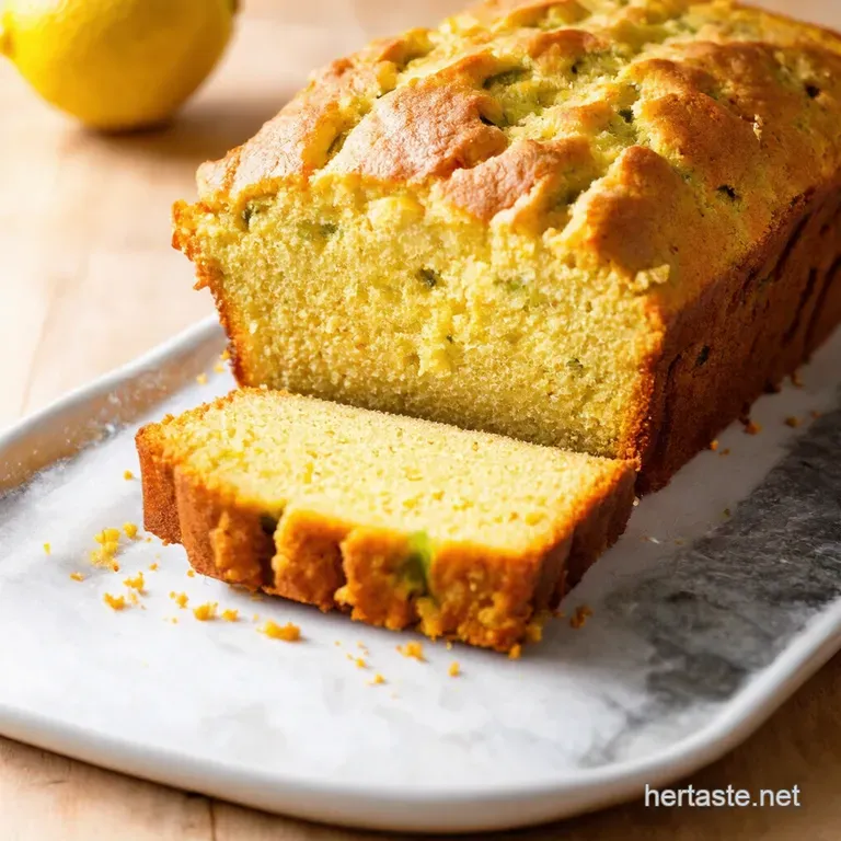 Zucchini and Lemon Loaf Cake with Poppy Seeds presentation